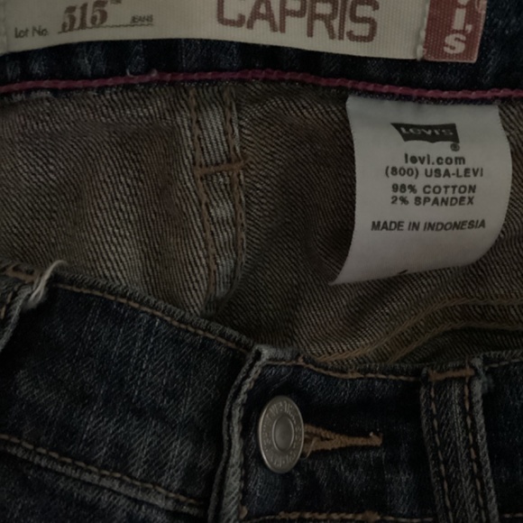 Levi's 515 NOUVEAU Jeans Capri Denim cropped blue stretch size 12 - Picture 4 of 5